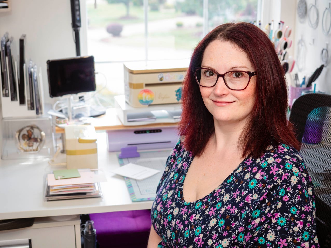 Christina in her studio